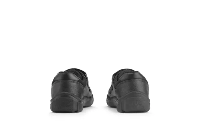 Origin - Black Leather Boys Rip-tape School Shoes
