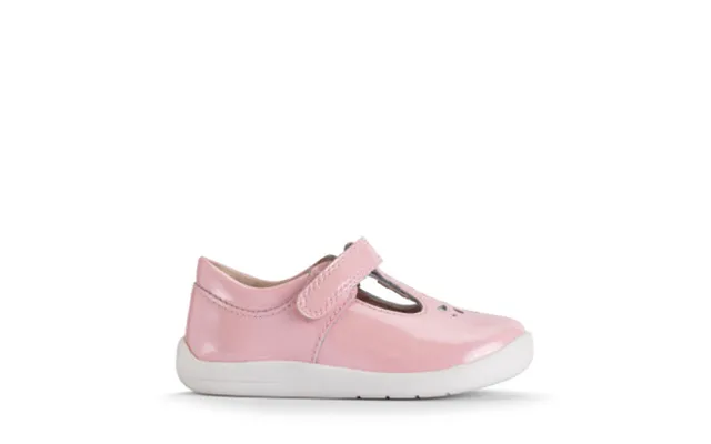 Puzzle - Sugar Pink Sparkle Patent Girls Rip-tape T-bar First Walking Shoes