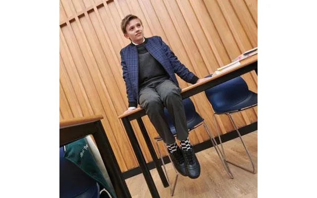 Rhino Sherman - Black Leather Boys Lace-up School Shoes