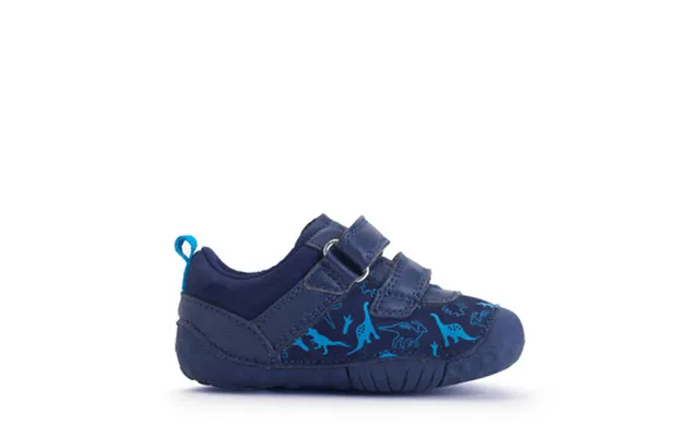 Roar - French Navy Dino Nubuck Leather Rip-tape Baby Pre-walkers product image