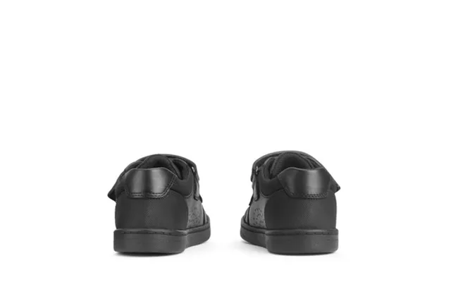 Spider Web - Black Leather Boys Rip-tape Casual School Shoes