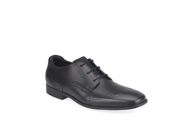 Tailor - Black Leather Boys Primary Lace-up School Shoes