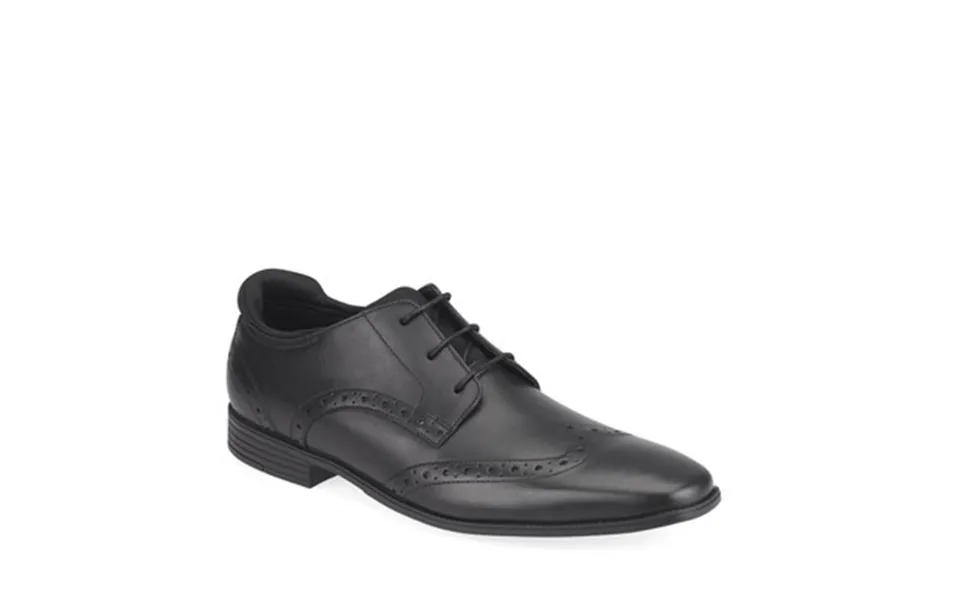 Tailor - Black Leather Senior Boys Lace-up School Shoes