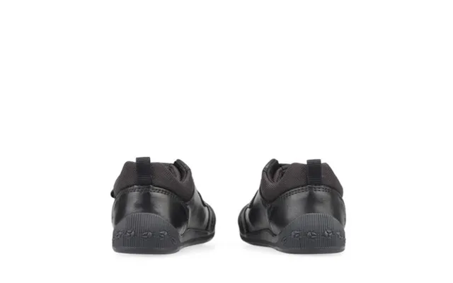 Tickle - Black Leather Boys Rip-tape First School Shoes