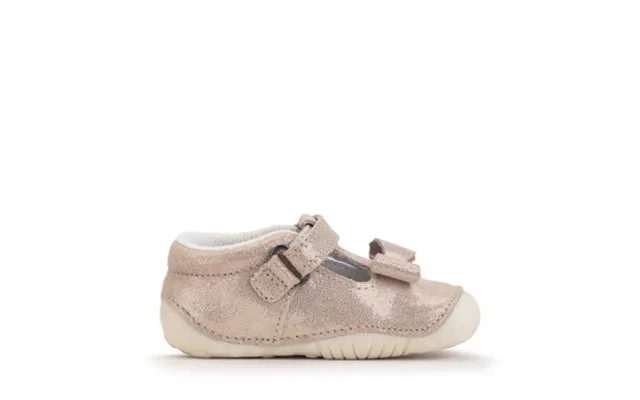 Wiggle - Pale Gold Glitter Nubuck Girls T-bar Pre-walker Shoes product image
