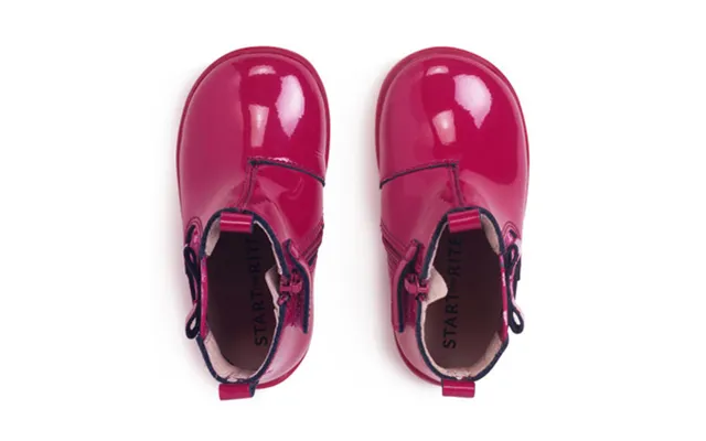 Wonderland - Cherry Red Patent Floral Girls Zip-up First Chelsea Boots product image