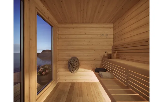 Steam & Oak Honka 345 Sauna Cabin 4 6 Person 45 Mm Log With Changing Room - Gas Aurora 81 With Safety Pack