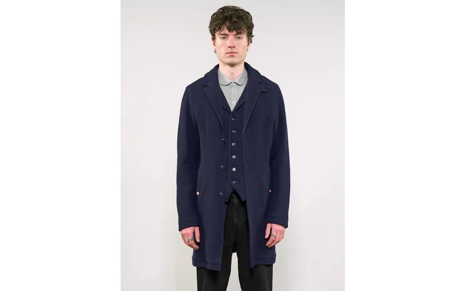 Immortal Silverstone Frock Style Coat - Navy Waffle