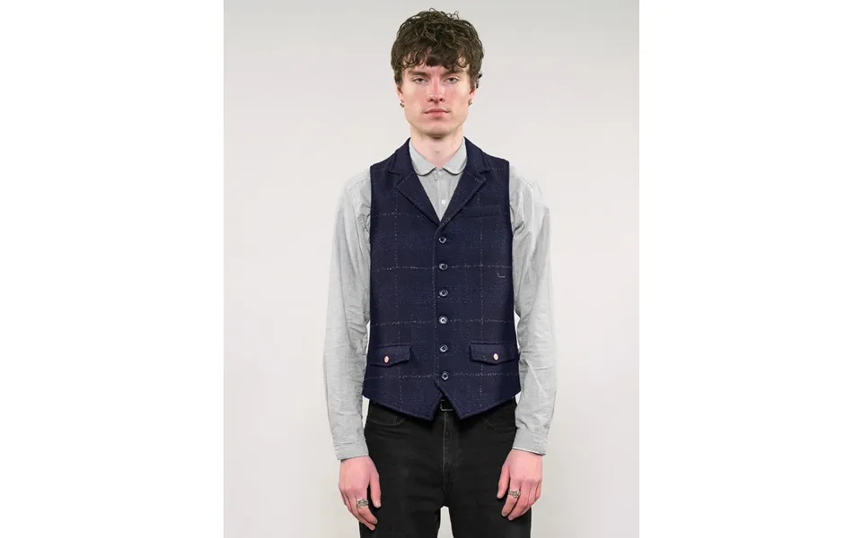 Immortal Silverstone Waistocat - Bouclé Windowpane Navy Check