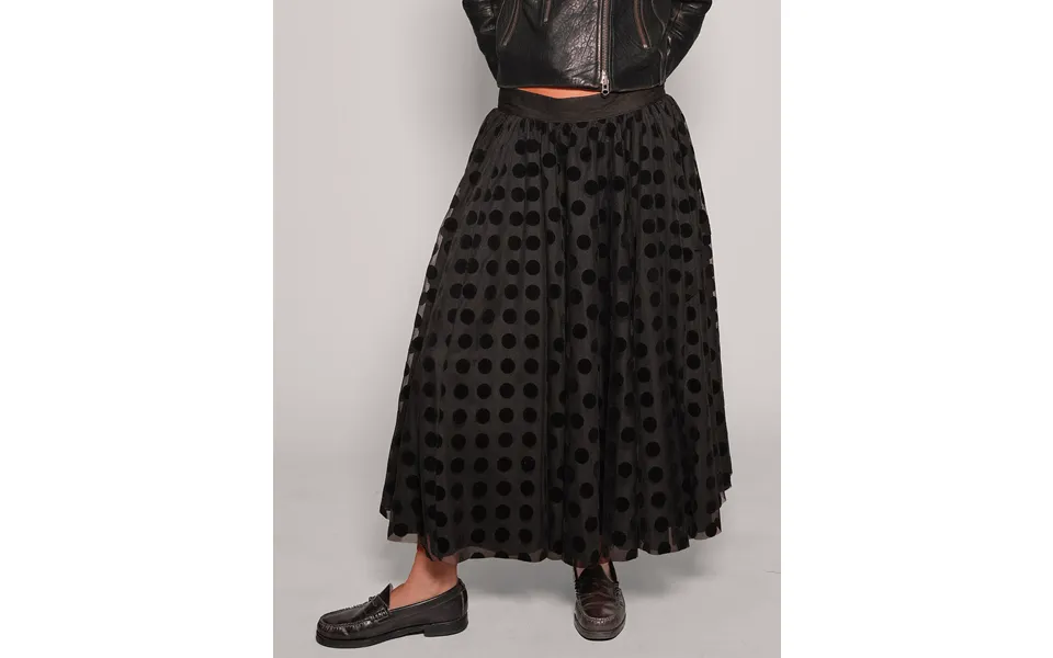 Mesh Maxi Skirt - Black Polka Dot
