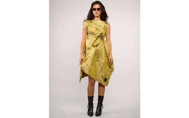 Pirate Dress Chartreuse Floral Jacquard - Granny Takes A Trip Deadstock