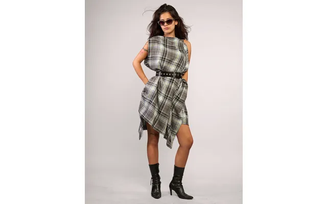 Pirate Dress Grey Blue Tartan
