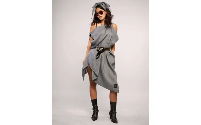 Pirate Dress Indigo Blue Grey Linen Chambray Twill