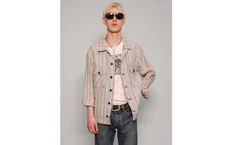 Red Stripe Linen Workshirt