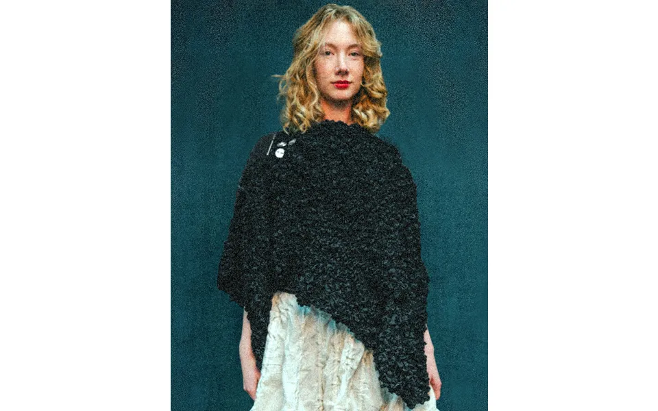 Scrunched Shawl Top In Black