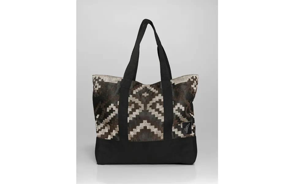 St Holdall Bag - Geometric Cotton Jacquard In Brown