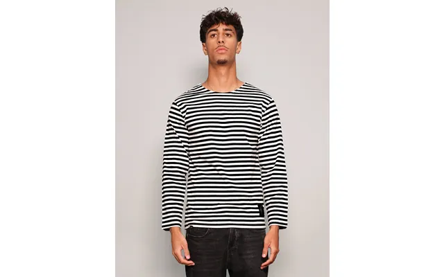 Vintage Naval Long Sleeve T-shirt In Black Stripe