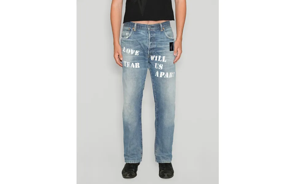 'love Will Tear Us Apart' Jeans In Light Blue