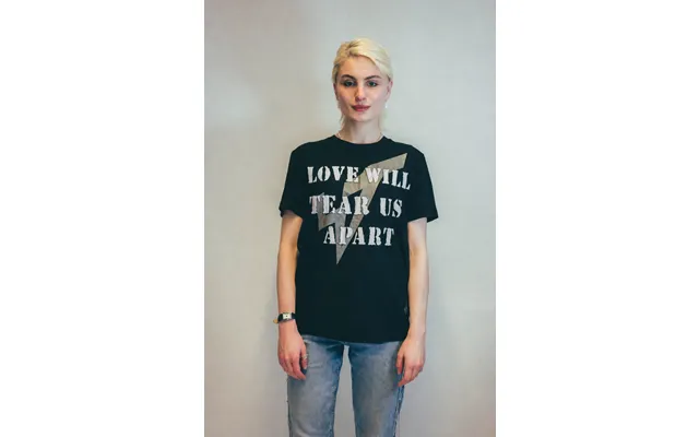 'love Will Tear Us Apart' Logo T-shirt In Black