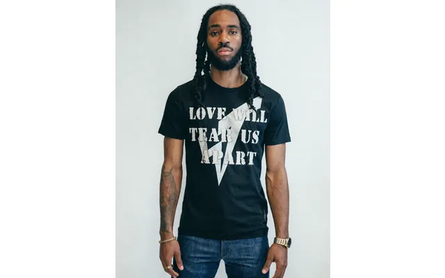 'love Will Tear Us Apart' Silver Logo T-shirt In Black