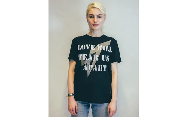 'love Will Tear Us Apart' Silver Logo T-shirt In Black