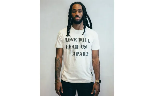 'love Will Tear Us Apart' Silver Logo T-shirt In Ecru