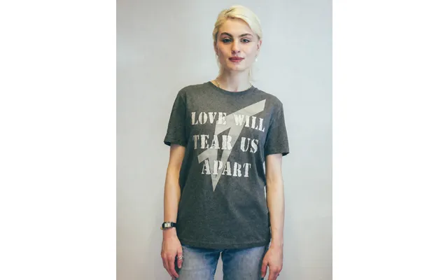 'love Will Tear Us Apart' Silver Logo T-shirt In Grey