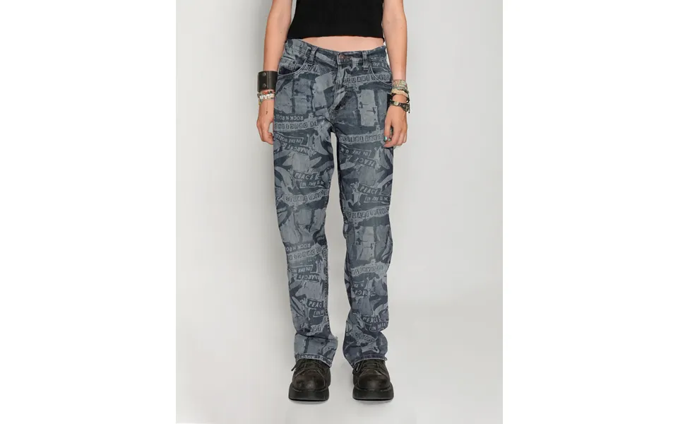 'peace' Laser Print Jeans In Indigo