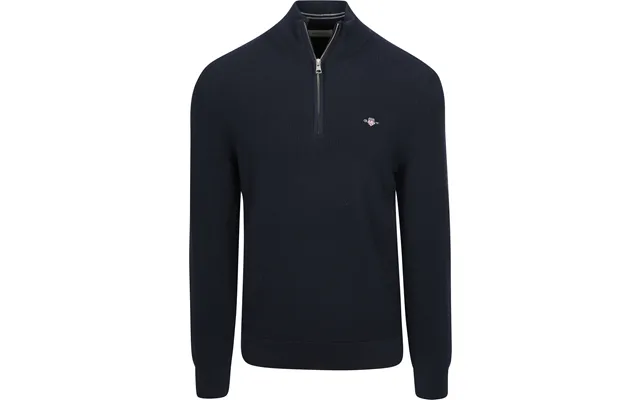 Gant Half Zip Pullover Micro Textured Navy Blue Dark Blue Size