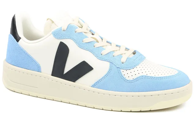 Veja Sneakers V-10 White Off-white Blue Size 42