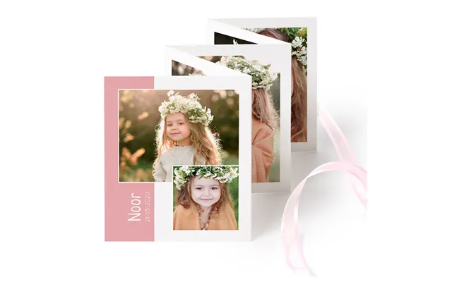 Smartphoto Fold Out Photo Card Portrait Pink Ribbon - Set Of 12 product image