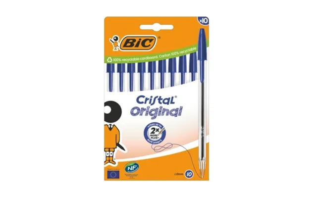 Bic Cristal Blue Ballpoint Pens 10 Pack