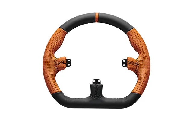 Asetek Closed D Orange Leather Rim Racing Wheel product image