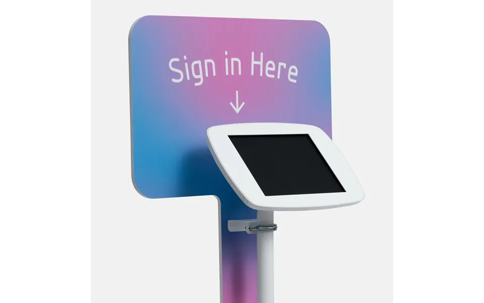 Bouncepad Floorstanding With Branding Board And Usb Cable Exposed Front Camera And Home Button White Apple Ipad Air 6th 