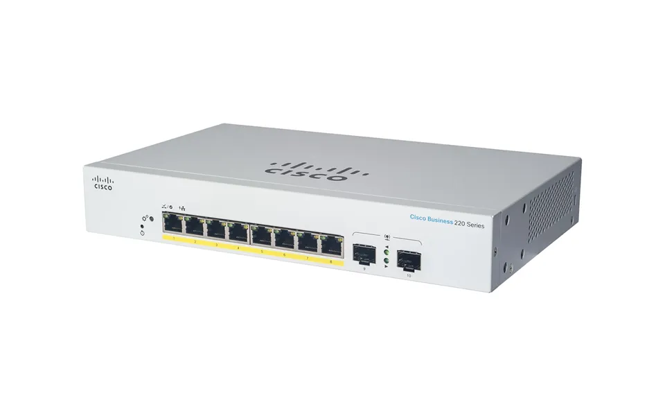 Cisco Business Cbs220-8t-e-2g Smart Switch 8 Port Ge 2x1g Small Form-factor Pluggable Sfp 3-year Limited Hardware Warran