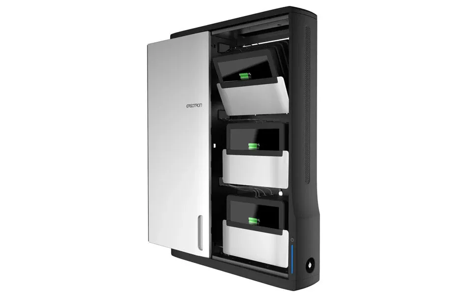 Ergotron Dm12-1006-3 Portable Device Management Cart Cabinet Portable Device Management Cabinet Black - Silver