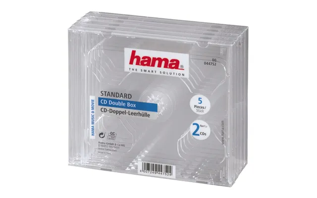 Hama Cd Double Jewel Case - Pack 5 2 Discs Transparent product image