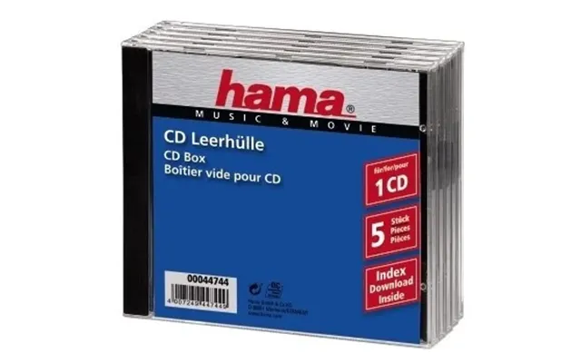 Hama Cd Jewel Case Standard - Pack 5 C-shell Case 1 Discs Black product image