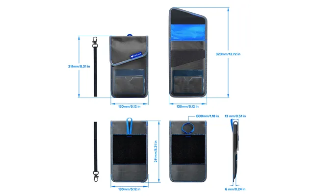 Maxcases Shield Phone Pouch W Id Pocket And Velcro Closures Non-rf Blocking Grey product image