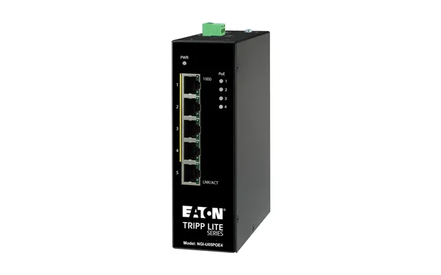Tripp Lite Ngi-u05poe4 5-port Unmanaged Industrial Gigabit Ethernet Switch - 10 100 1000 Mbps, Poe 30w, -10 To 60 C, Din product image