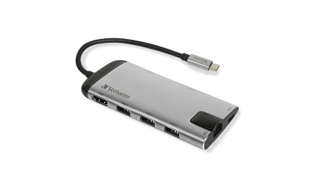 Verbatim 49142 Laptop Dock Port Replicator Usb 3.2 Gen 1 3.1 Gen 1 Type-c Black - Silver product image