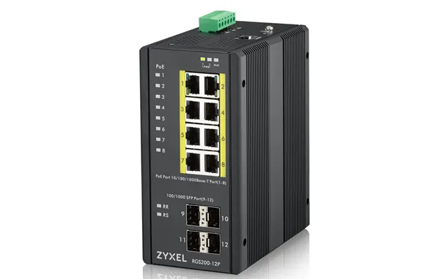Zyxel Rgs200-12p Managed L2 Gigabit Ethernet 10 100 1000 Power Over Ethernet Poe Black product image
