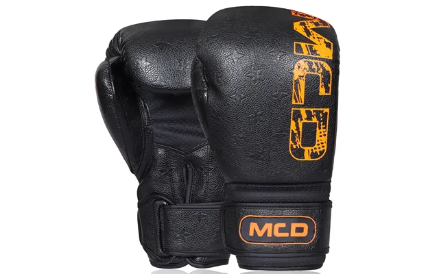 Mcd Combo-2 Boxing Gloves Sparring - Punchbag And Pads Training Embossed Leather Black 14oz