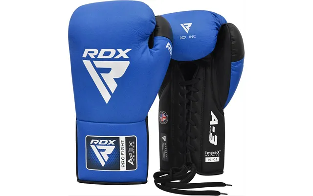 Rdx Apex A3 Competition Fight Lace Up Boxing Gloves Blue 8oz