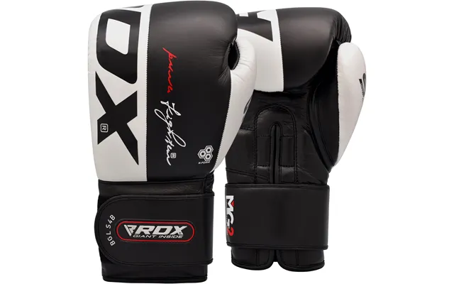 Rdx S4 Leather Boxing Gloves Black White 16oz