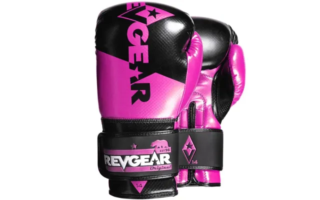 Revgear Pinnacle Boxing Gloves Black Pink Pink 16oz