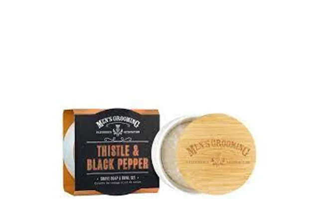 Scottish Fine Soaps Thistle & Black Pepper Shave Soap In Bowl 100g