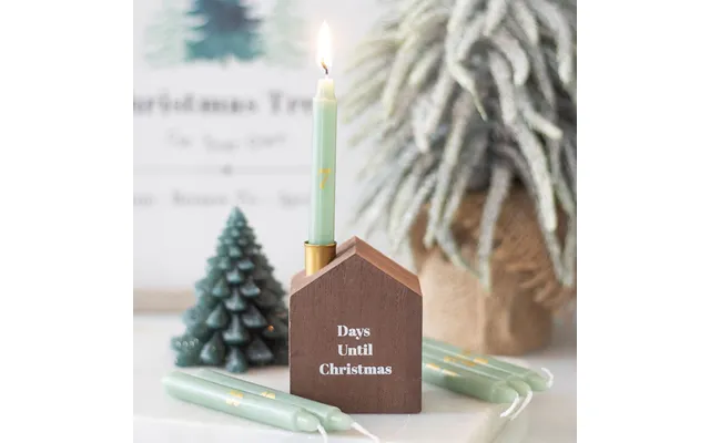 24pk Mini Advent Candles With Wooden Holder