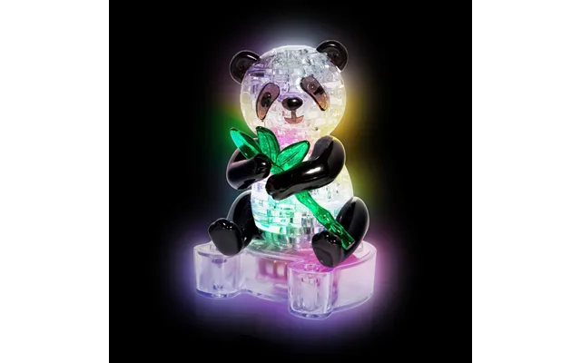 3d Panda Puzzle With Led Base