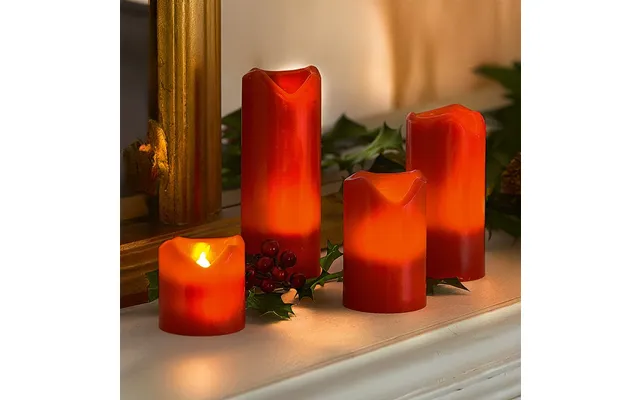 4pk Flameless Led Candles In Red By Avilo